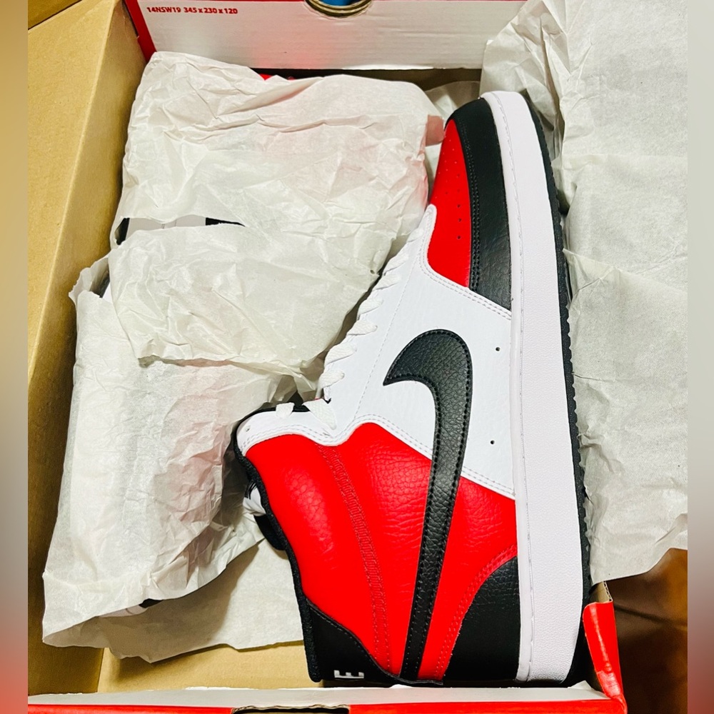 Nike Court Vision Mid 'NBA-Satin Red' Mens Size 11.5.